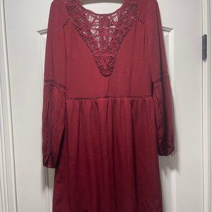 American Eagle Red Dress Lace Small
